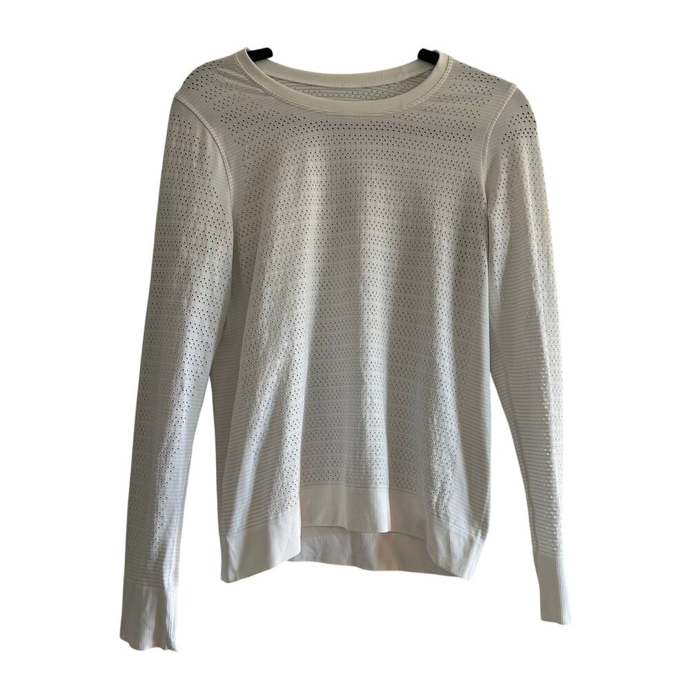 Lululemon Swiftly Long Sleeve Shirt White Women’s Est Size 8 Running Yoga